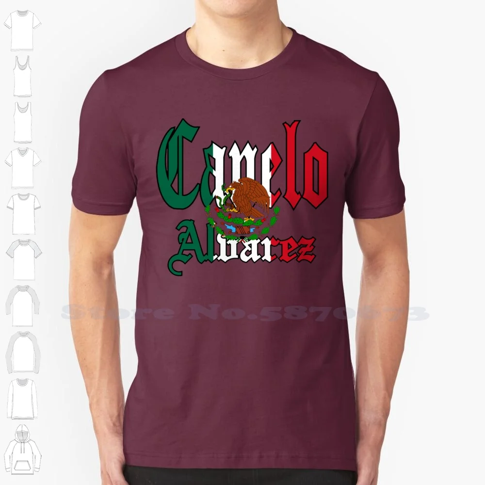 Canelo Alvares 100% Cotton T-Shirt Canelo Alvarez Mexico Mexican Gennady Ggg Guadalajara Logo Welterweight Championship