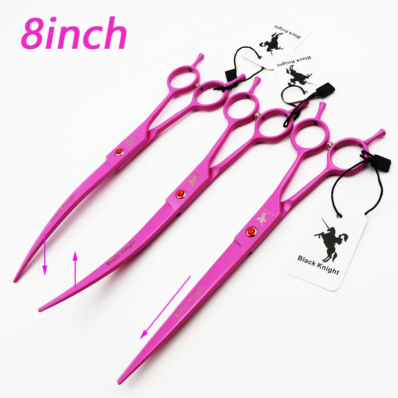 

8 Inch Hair Cutting Scissors Professional Hairdressing Scissors Barber Human & Dogs & Cats Tools Pet Grooming Shears Pink Style