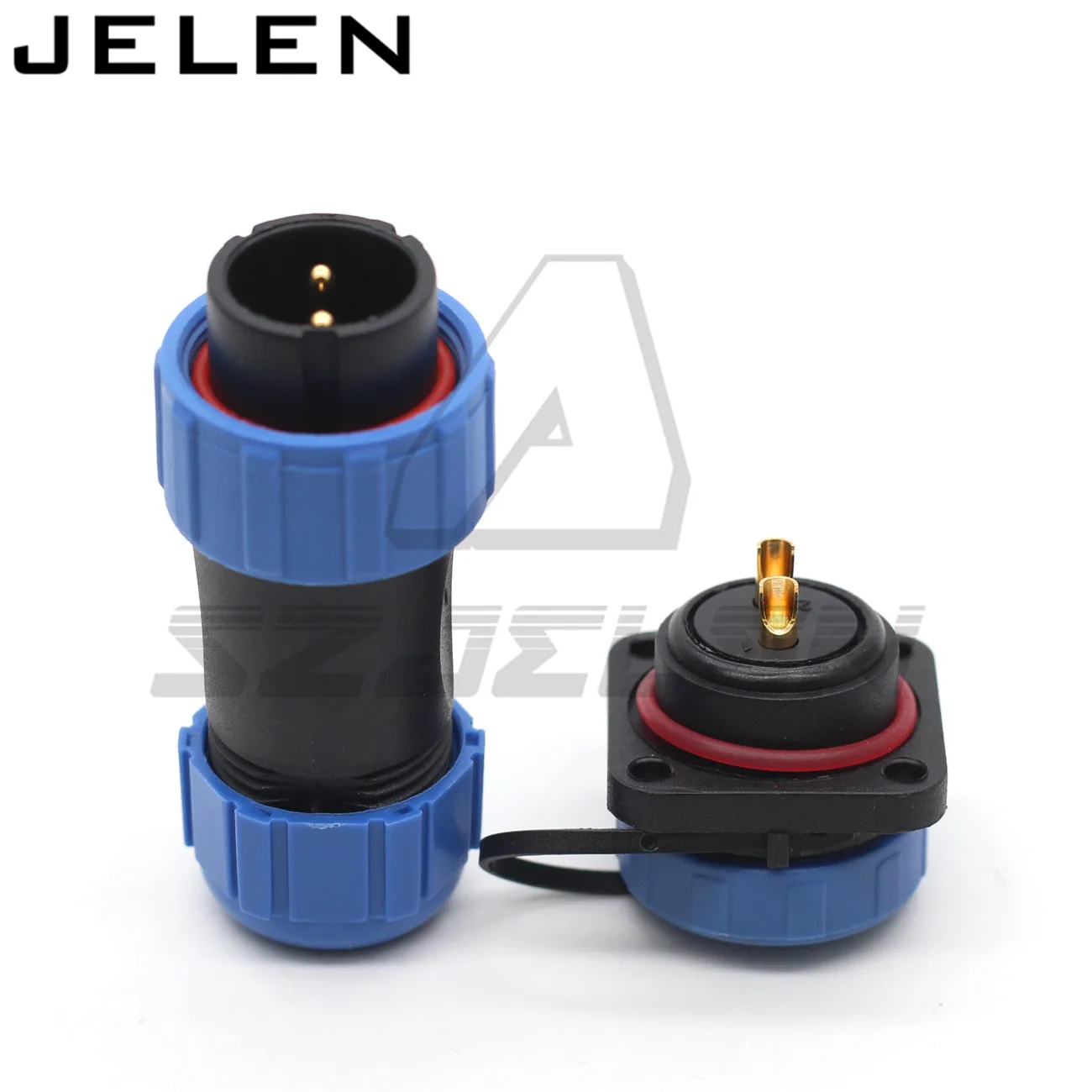 SP21 waterproof connector male and female with flange 4 hole IP68  2/3/4/5/6/7/8/9/10/12Pin