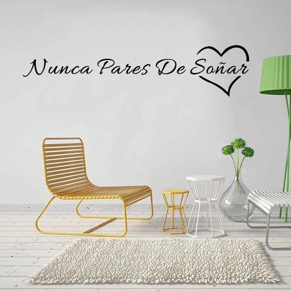 Modern Spanish Never stop Dreams phrases Wall Stickers Wall Art Decor For Office School Company Living Room wall paper