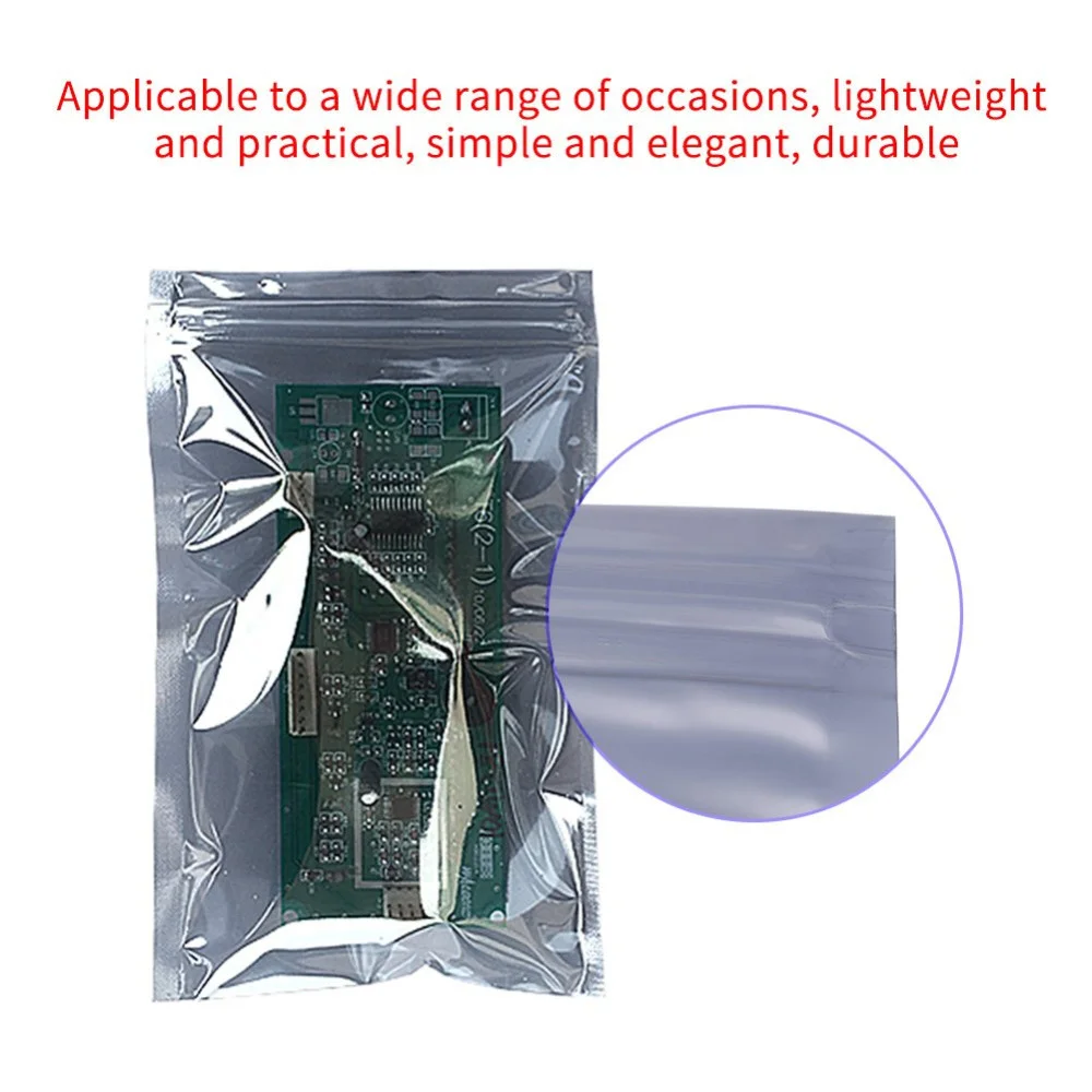 25pcs/lot Antistatic Aluminum Anti Static Bag Ziplock Bags Resealable Anti Static Pouch for Electronic Accessories Package Bags