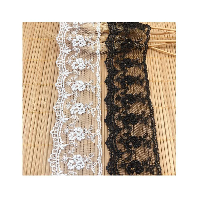 Bilateral Water-Soluble Lace Mesh Embroidery Roses Lace Fabric DIY Skirt Lolita Clothing Accessories Crafts Sewing Ribbons