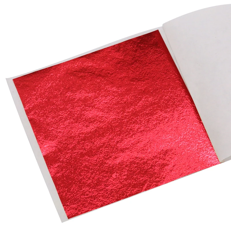 100 Sheets 8*8.5cm Red Foil Leaf Taiwan Alloy 13*13.5cm Gold Foil Leaf,Gilding Glue Colorful Sheets Paste Furniture Lines