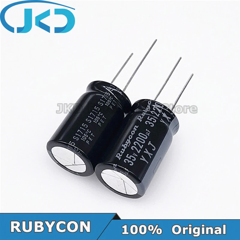 10pcs RUBYCON 2200UF 35V 16*25mm 2200UF35V 35V2200UF 16x25mm Aluminum Electrolytic Capacitor 100% Original