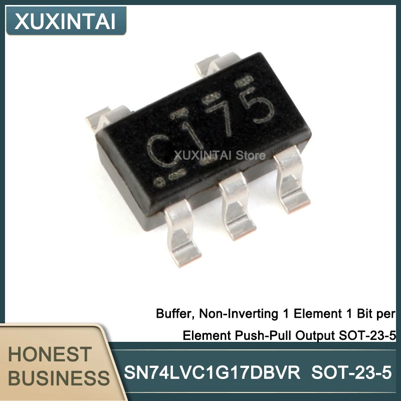 100Pcs/Lot  New Original SN74LVC1G17DBVR SN74LVC1G17 Buffer, Non-Inverting 1 Element 1 Bit per Element Push-Pull Output SOT-23-5