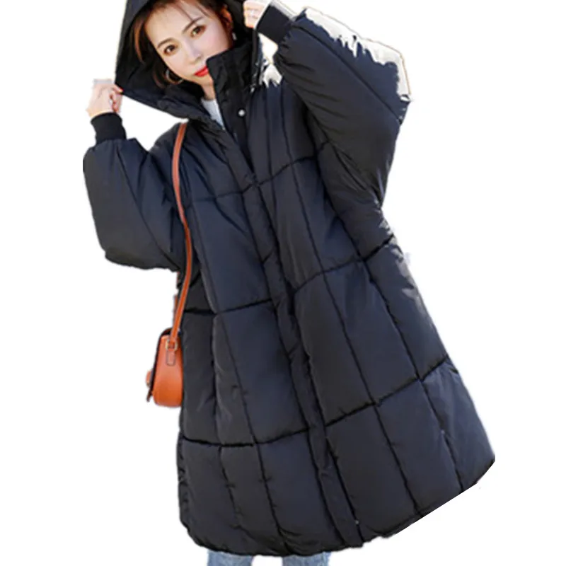 Extra-large size women's winter down padded coat jacket thickened warm and loose mid-length padded coat women parka coat A5