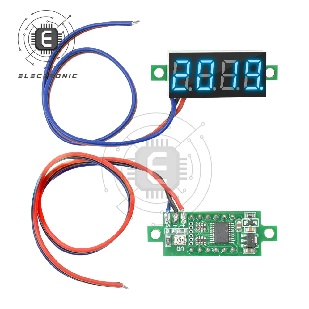 Affichage numérique LCD 0.36 pouces, 3 fils, 4 chiffres, voltmètre 0-100V, testeur de tension, Instrument de mesure