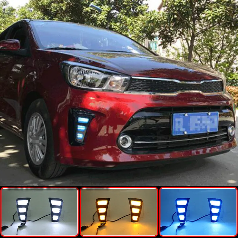 2PCS LED DRL Daytime Running Lights Daylight Fog Lamp Decoration Signal Lamp For KIA PEGAS 2018 2019