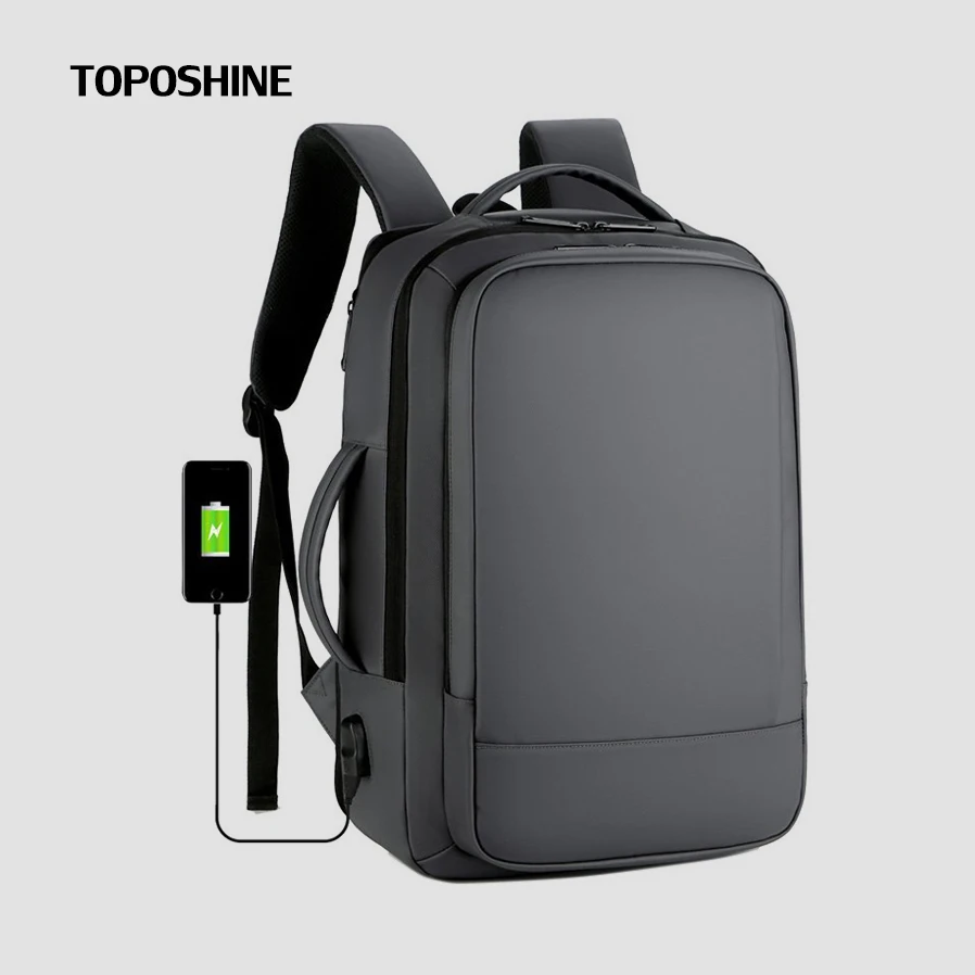 

Toposhine Large Men Backpacks USB External Charge 15.6 Inch Laptop Backpack Shoulders Men Anti-Theft Waterproof Travel Backpack