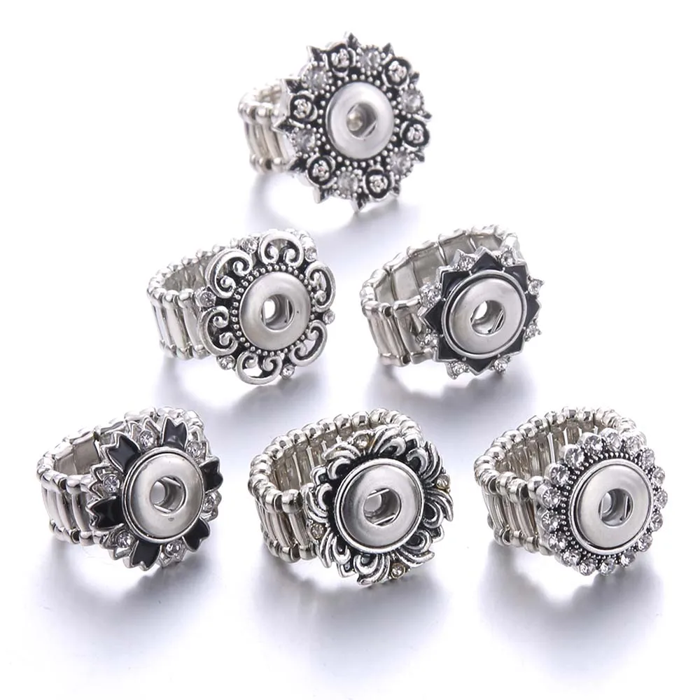 New Snaps Jewelry 12mm Snap Button Ring High Quality Stainless Steel Snap Rings Buttons Jewelry