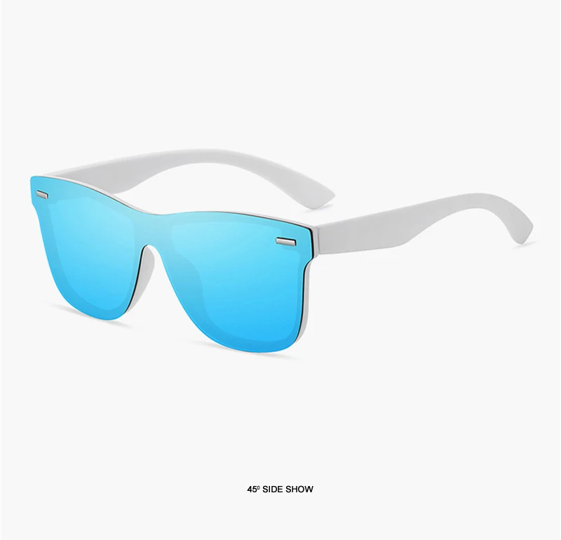 Luxus Quadratische Polarisierte Sonnenbrille Männer Frauen Mode einteilige Sonnenbrille Unisex Vintage Spiegel Blau Fahren Reisen Shades – Detail 19