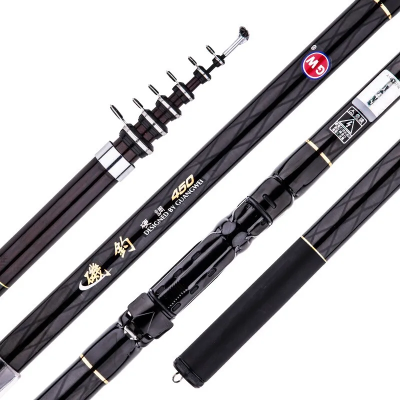 

3.6M 4.5M 5.4M 6.3M Super Hard Rock Fishing Rod Carbon Fiber Short Section Telescopic Fishing Canne Vara De Pesca Peche En Mer