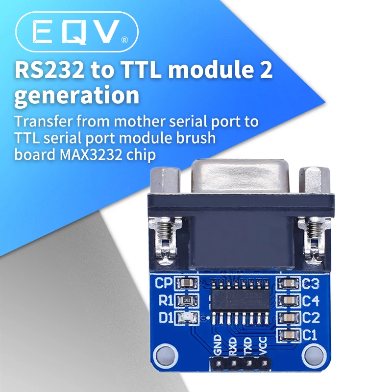 Free shipping MAX3232 RS232 to TTL Serial Port Converter Module DB9 Connector MAX232