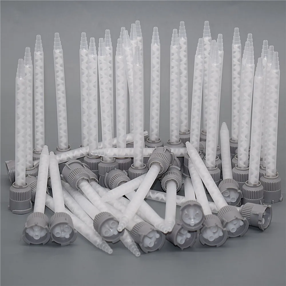 50pcs adesivi epossidici miscelatore 111mm ugelli di miscelazione statici 1:1 resina AB Set di tubi di miscelazione colla per pistola per colla Dispenser strumenti manuali