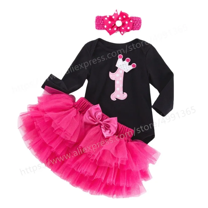 Ropa para niña, traje de primer cumpleaños, vestido para niña de 1 año, disfraz de bautizo y Navidad para recién nacido, vestidos de bebé para