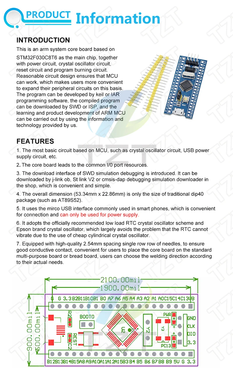 TZT STM32F103C8T6 CH32F103C8T6 ARM STM32 Minimum System Development Board STM32F401 STM32F411 + ST-LINK V2 Download Programmierer – Detail 28