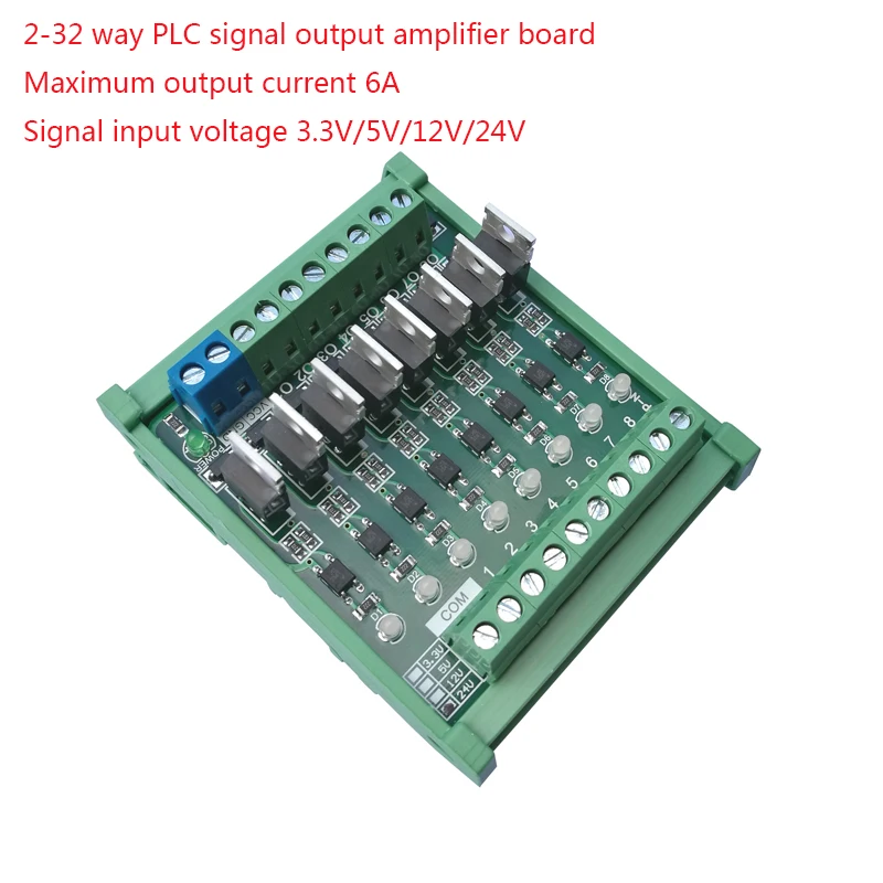 2-32 PLC amplifier board, input general-purpose Optocoupler Isolation Board, Transistor Amplifier Board 3.3V 5V 12V 24V