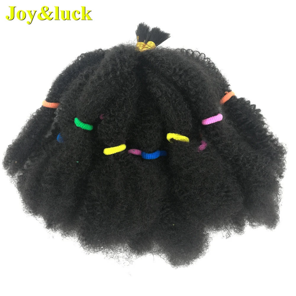 

Joy&luck 2PC 20 Strands Short Afro Kinky Curly Crochet Braiding Synthetic Ombre Hair Extensions for African Women Braid