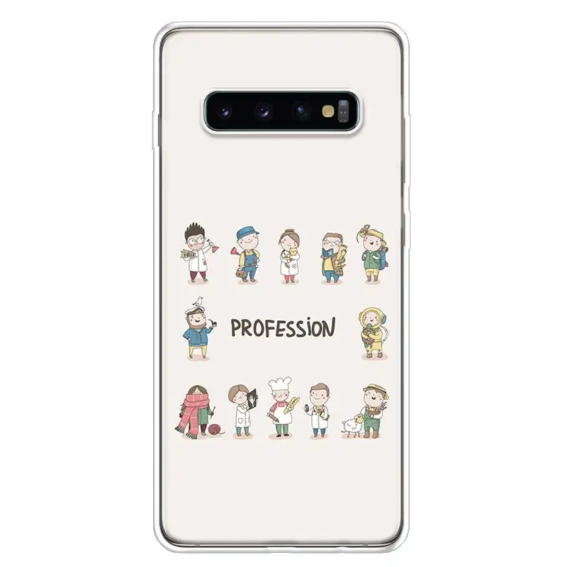 Cute Profession Teacher Phone Case Cover for Samsung Galaxy S20 S21 FE S22 S23 S24 Ultra S10 S10E S9 S8 Plus + Art Gift Coque