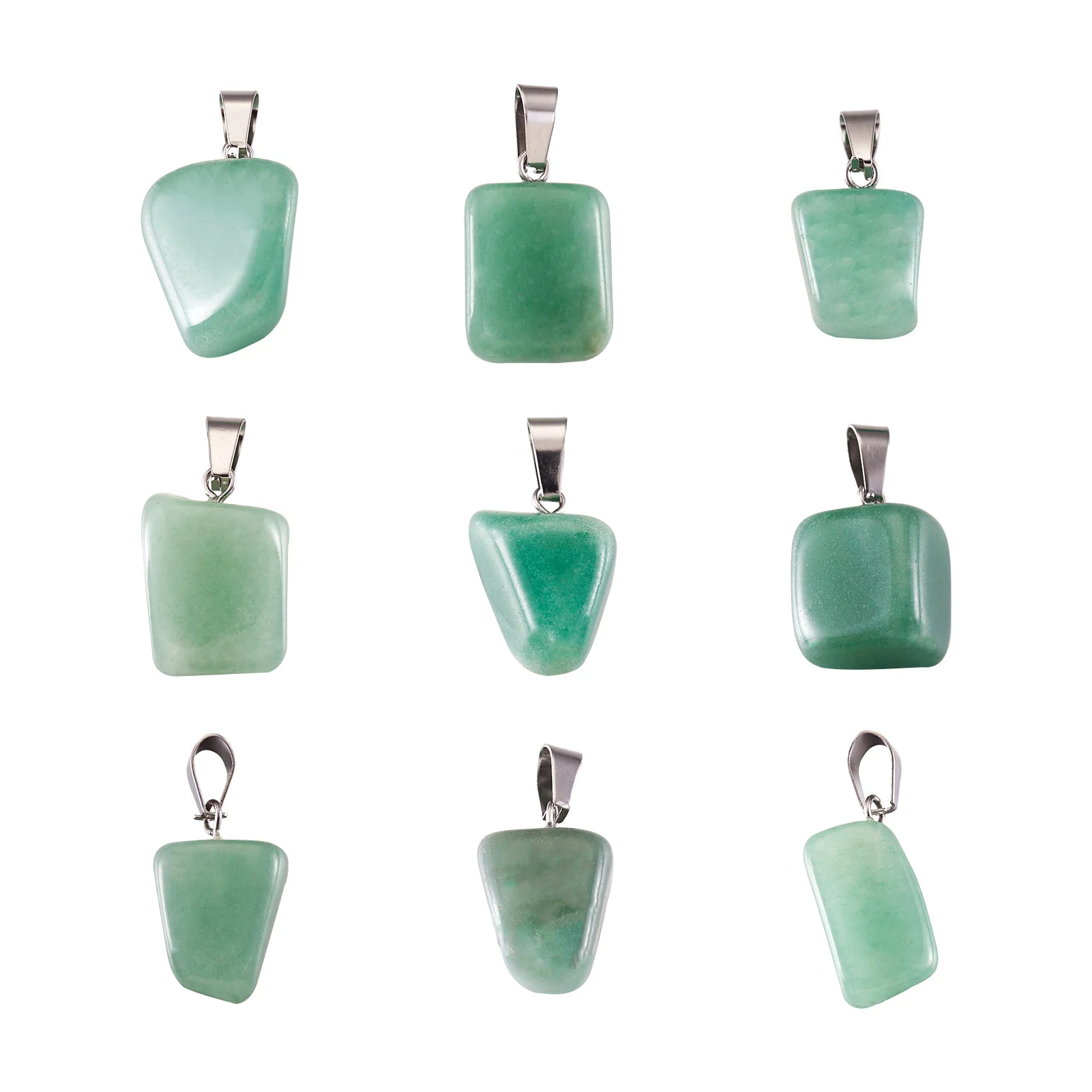 

24Pcs Natural Irregular Healing Stone Pendants Necklace Charms Green Aventurine Purple Crystal For Women Men Jewelry Findings