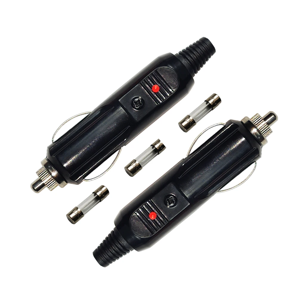 Car Cigar Lighte Power Plug Replacement 12/24V DC Adapter Charger With LED Lights for Automotive Truck RV Boat 2PCS 3A-20A