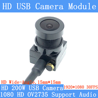 Wide Angle H:125Degrees 1080P Full Hd MJPEG 30FPS USB Camera Module Android Linux UVC Webcam Mini Surveillance Camera