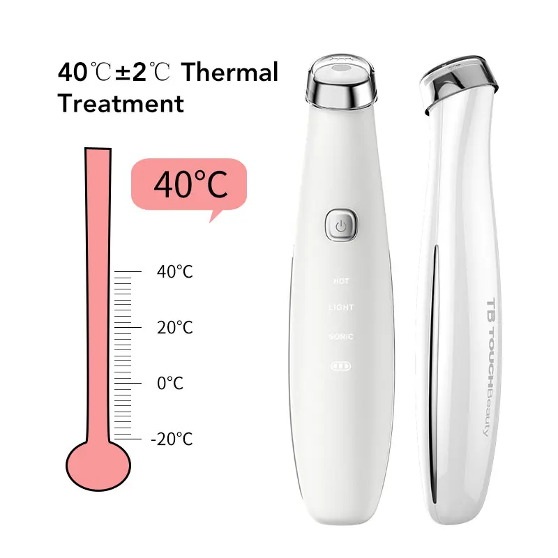 مدلك العين مضاد للشيخوخة 40 درجة اهتزاز عالي التردد والضوء الأحمر يلغي التجاعيد USB جهاز تدليك للعيون قابل لإعادة الشحن