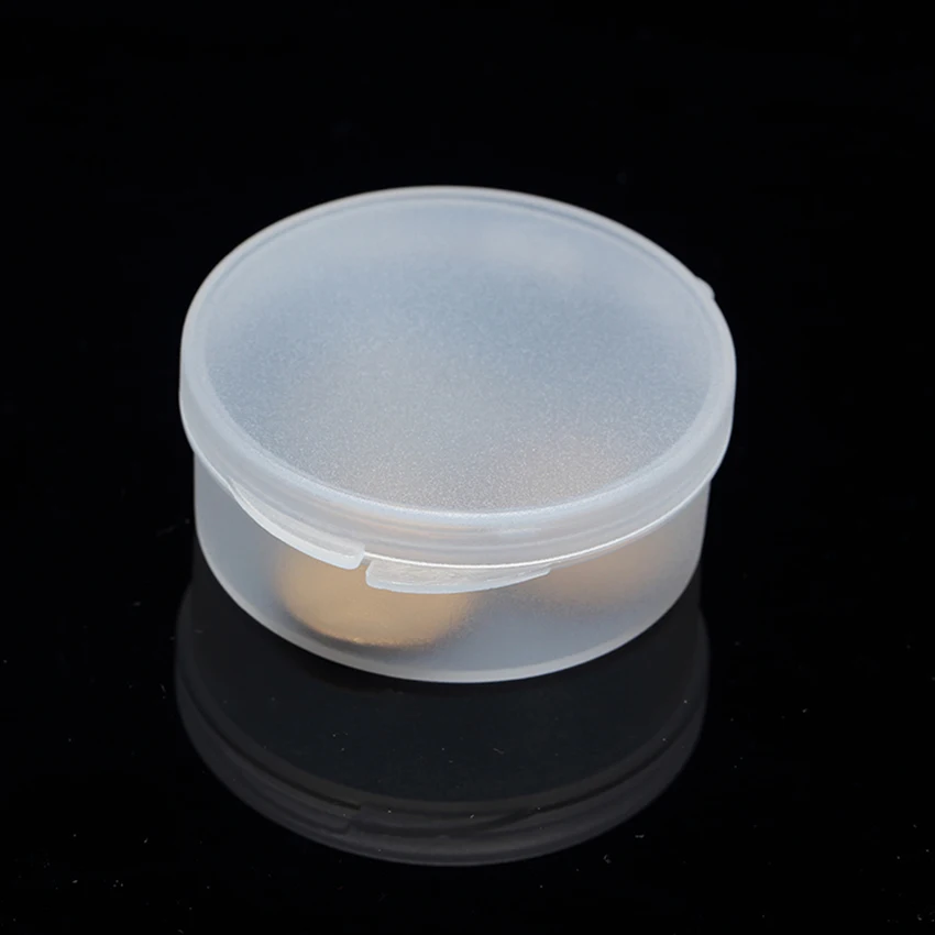 Scatola di plastica rotonda scatola di contenitori di stoccaggio trasparente di piccole dimensioni con coperchio per organizzare perline e piccole parti 5,2x2,3 cm