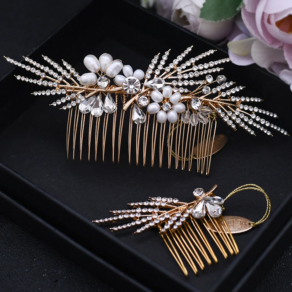 Luxe Bruids Haar Kam Bruiloft Haar Accessoires Bruiloft Hoofdtooi Parels Haar Ornamenten Vrouwen Haar Clip Voor Vrouwen Haar Sieraden