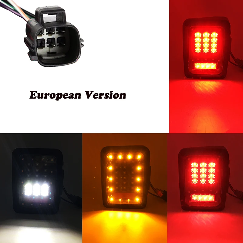 2X Led Taillight car JK Brake Light Reverse Light Signal Light For Jeep European & US version 2007~2015 wrangler LED taillight.