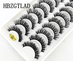 Stage Makeup Eye Lashes 10 Pairs 3D Mink Lashes Fluffy Soft Wispy Natural long False Eyelashes Curly lashes wholesale lashes