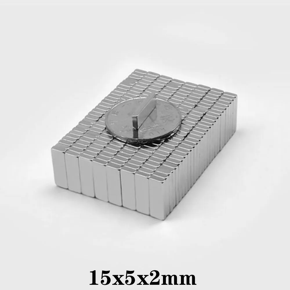 

20/50/100/200/300/400 шт. 15x5x2 блок Супер Сильные магнитные магниты 15 мм * 5 мм постоянный неодимовый магнит 15x5x2 мм N35 15*5*2