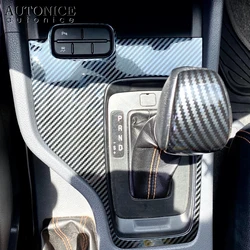Carbon Fiber Color Stainless Button Gear Panel Cover Trim Fit for Ford Ranger 2015 2016 2017 2018 2019 2020 LHD Low version