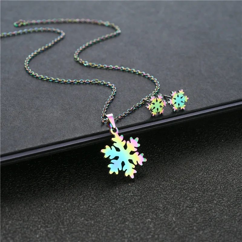 Colorful Butterfly Snowflake Necklace Pendant Cute Girl Love Jewelry Making Earrings Necklace Christmas Gift Various Styles 2020