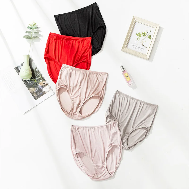 SuyaDream 2pcs/lot Women Panties 100% Natural silk Briefs High-rise Underwear Health Underpants 2022 New Everyday wear Intimates