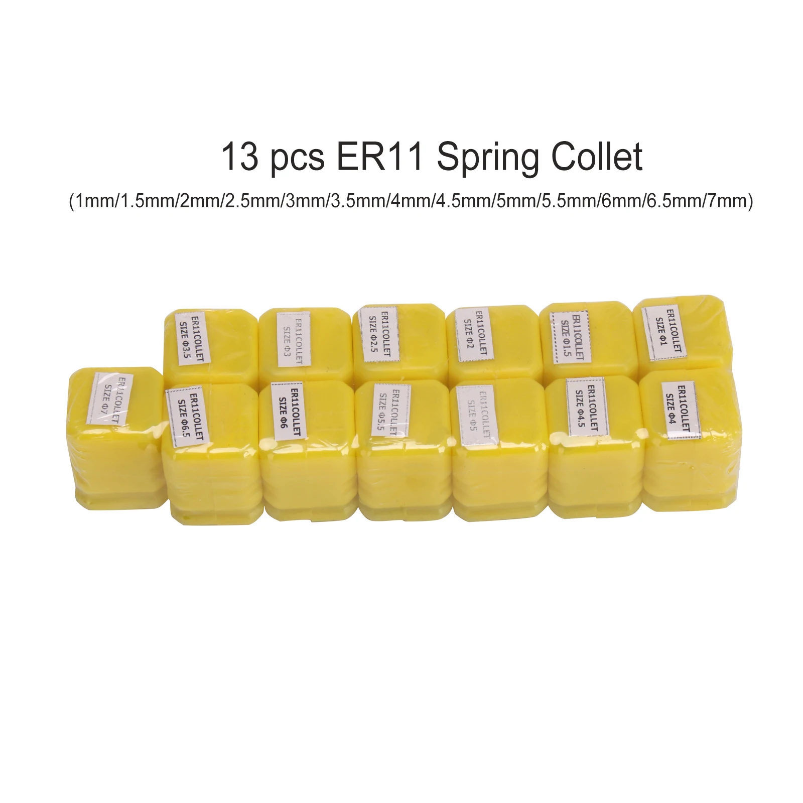 ER11 Collet 13pcs er11 Collet Chuck From 1mm to 7mm Beating 0.1MM Precision For CNC Milling Lathe Tool and Spindle.