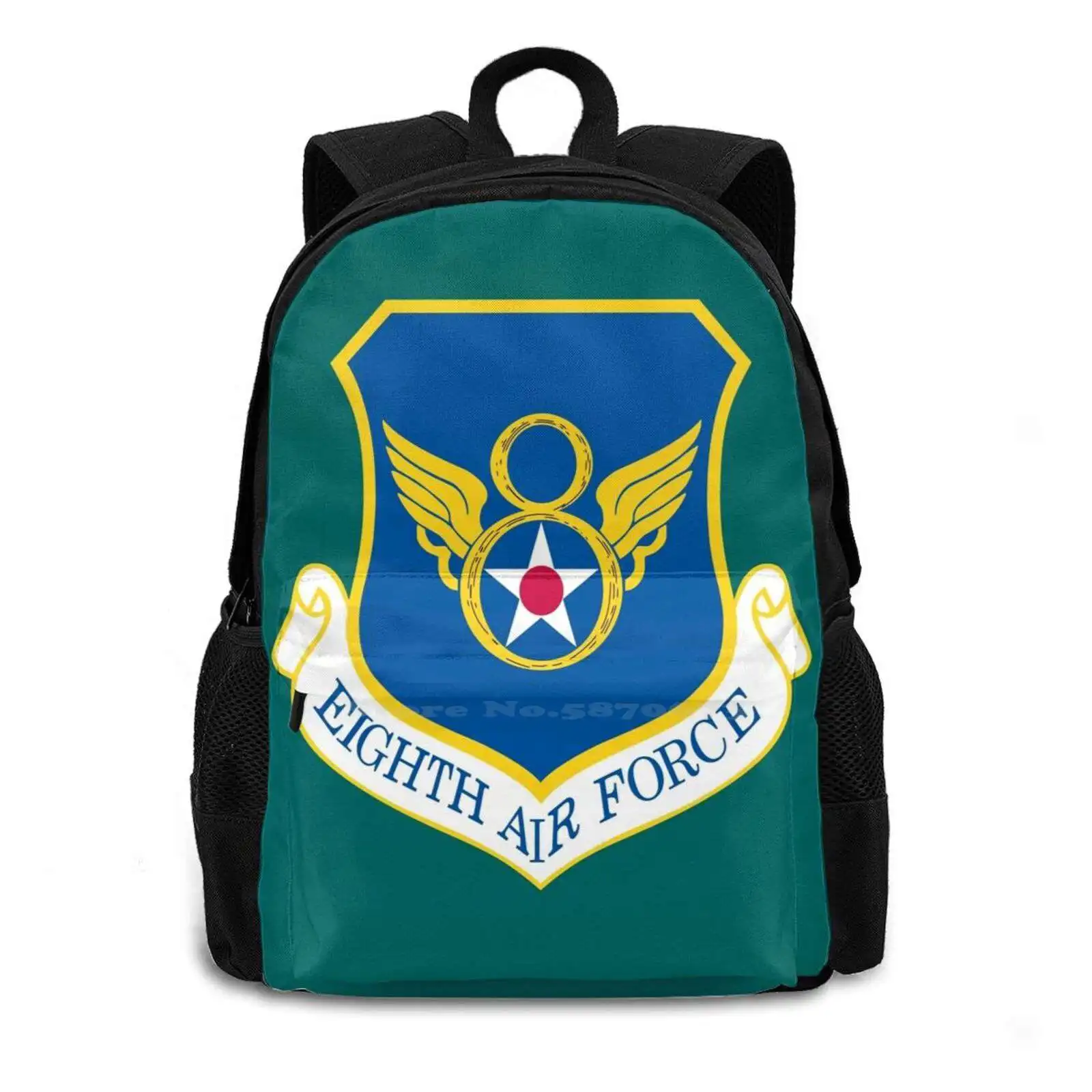 Eighth Air Force Full Color Veteran Patch Backpacks For School Teenagers Girls Travel Bags Veteran Patches Military Biker