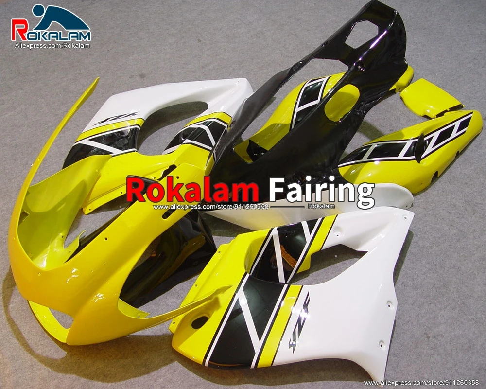 

YZF1000R 97-07 обтекатель для Yamaha Thunderace 1997 2007 Желтый Черный Белый мотоциклетный послепродажный набор ABS корпуса