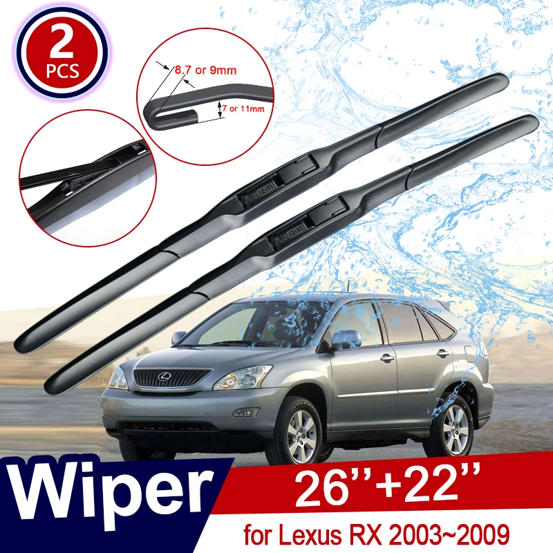 for Lexus RX 2003~2009 XU3 Car Wiper Blades Front Windshield Brushes RX300 RX330 RX350 RX400h 2004 2005 2006 2007 Accessories