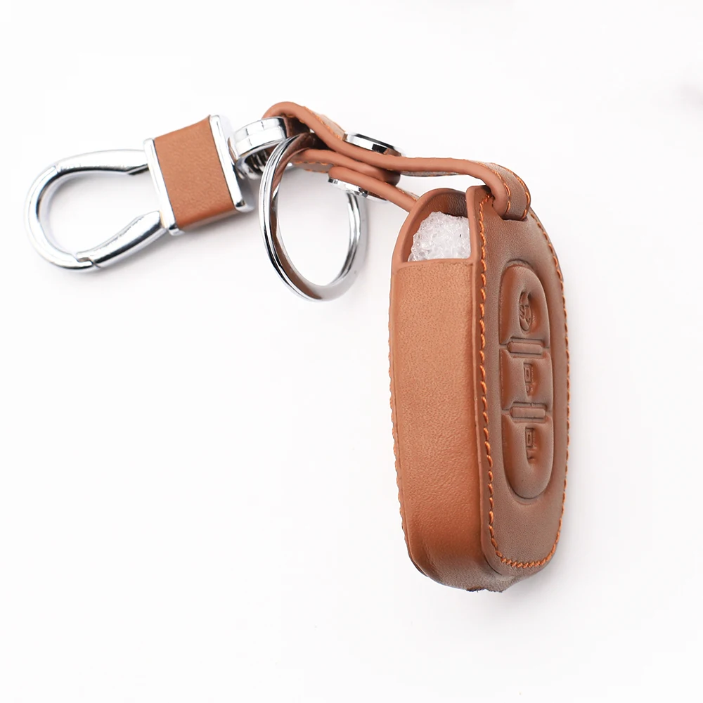 For Renault Duster Sandero Captur Logan Clio Laguna Scenic 2016 2017 wear resistant 100% leather car key case car accessories