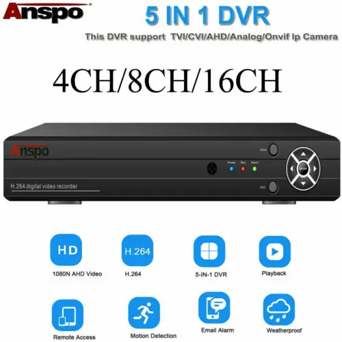 8 Channel AHD 1080P Video Recorder CCTV Smart Security DVR HD VGA HDMI BNC