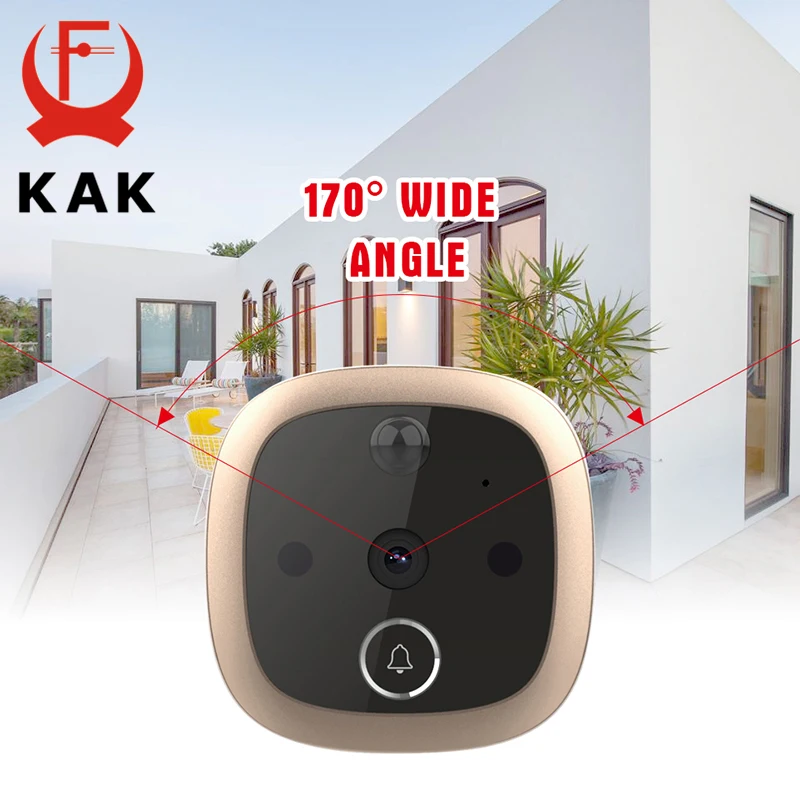 Imagem -03 - Kak-ir Eletrônico Porta Viewer Bell ir Night Câmera Gravação de Vídeo Smart Peephole Campainha 43