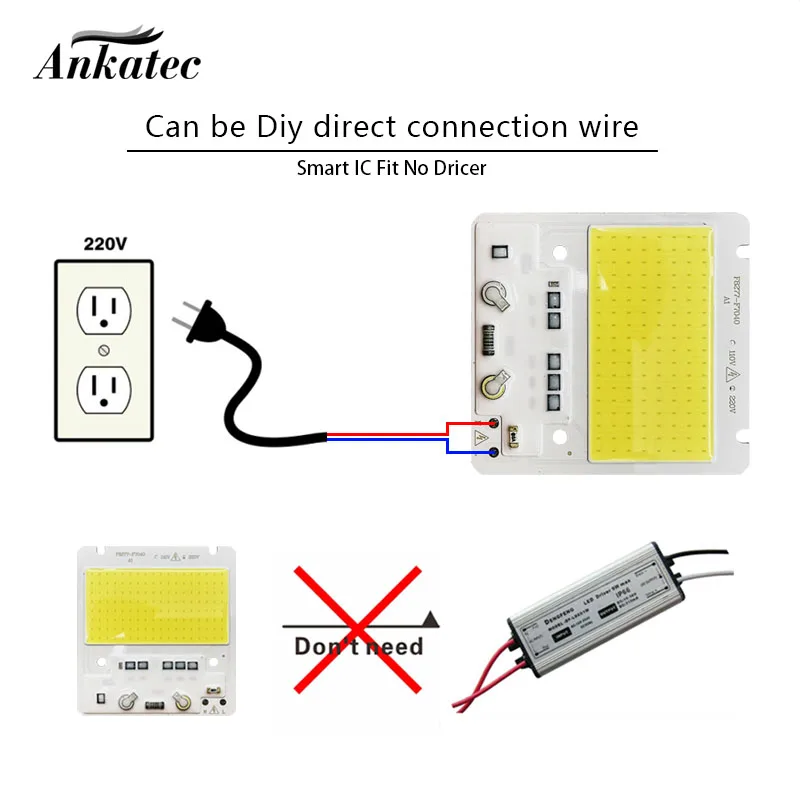 Drive free AC 110V 220V COB LED Chip 50W 100W 150W 200W Lighting Module Cool Warm White for Outdoor Floodlight Garden Lights DIY