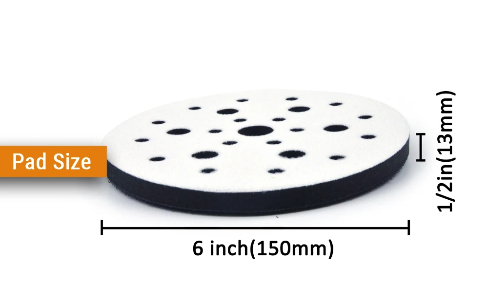 2Pc 5/6Inch Interface Kussen Zachte Spons Stofvrije Oppervlaktebescherming Pad Haak En Lus Back Pad Voor Schuurschijf