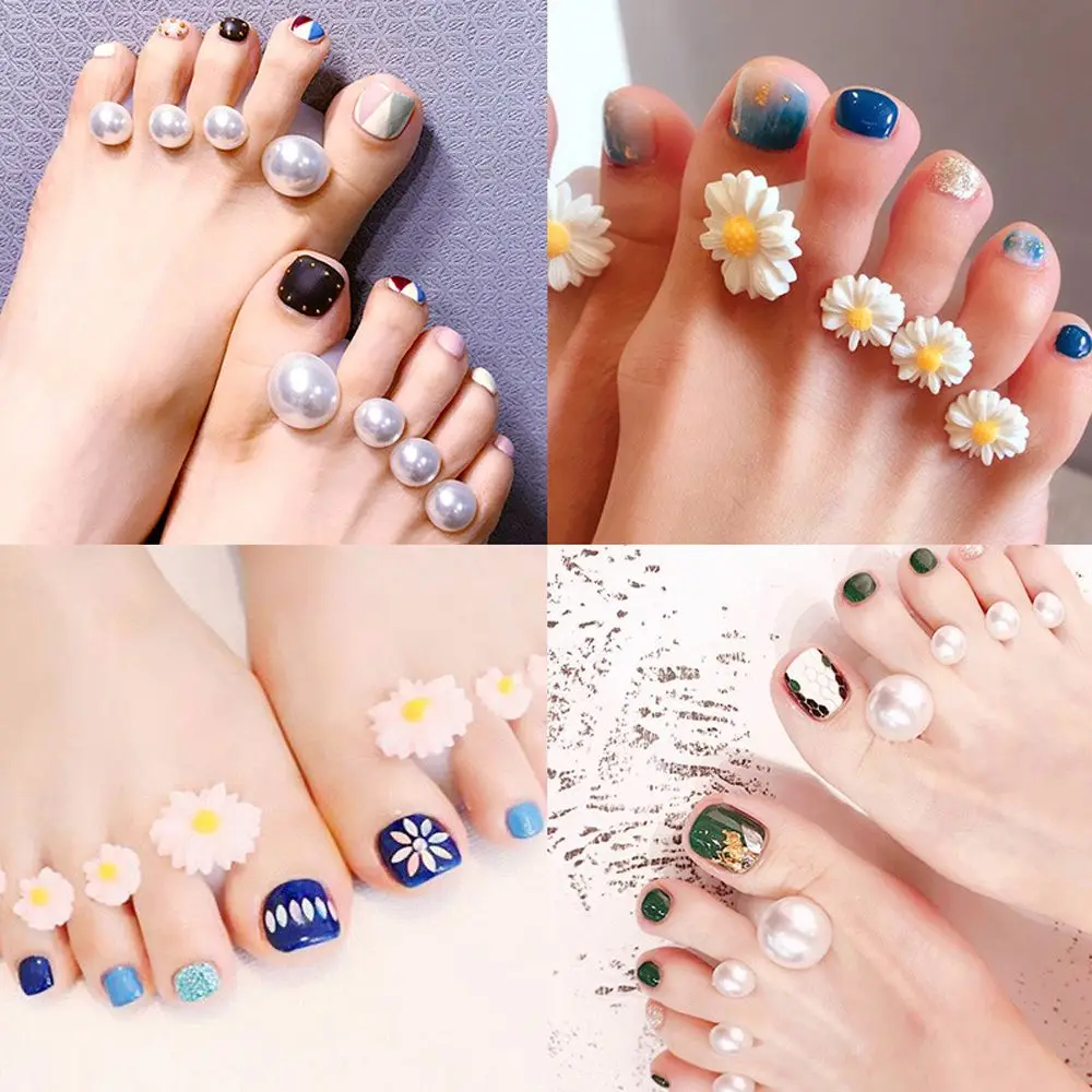 8Pcs Salon Daisy Flower Nail Art Manicure Tool Foot Divider Toe Separators Toenail Separator