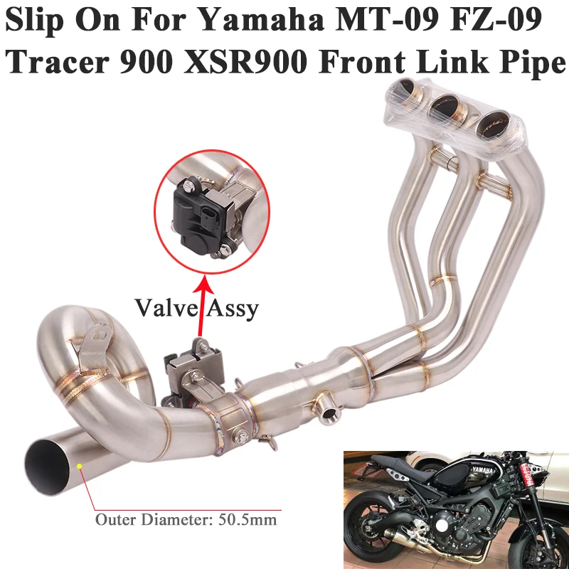 

Slip On выхлопных газов для Yamaha MT-09 FZ-09 Tracer 900 XSR900 мотоцикл выхлопной Escape Электрический регулирующий клапан в сборе изменить Передняя Соединительная труба