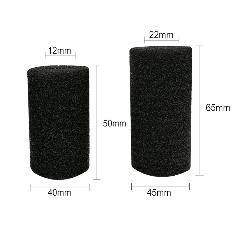 5PCS Aquarium Pre Filter Sponge Fish Tank Inflow Inlet Filter Foam Rolls For Prevent Small Fish Shrimp Being Sucked Black Cover