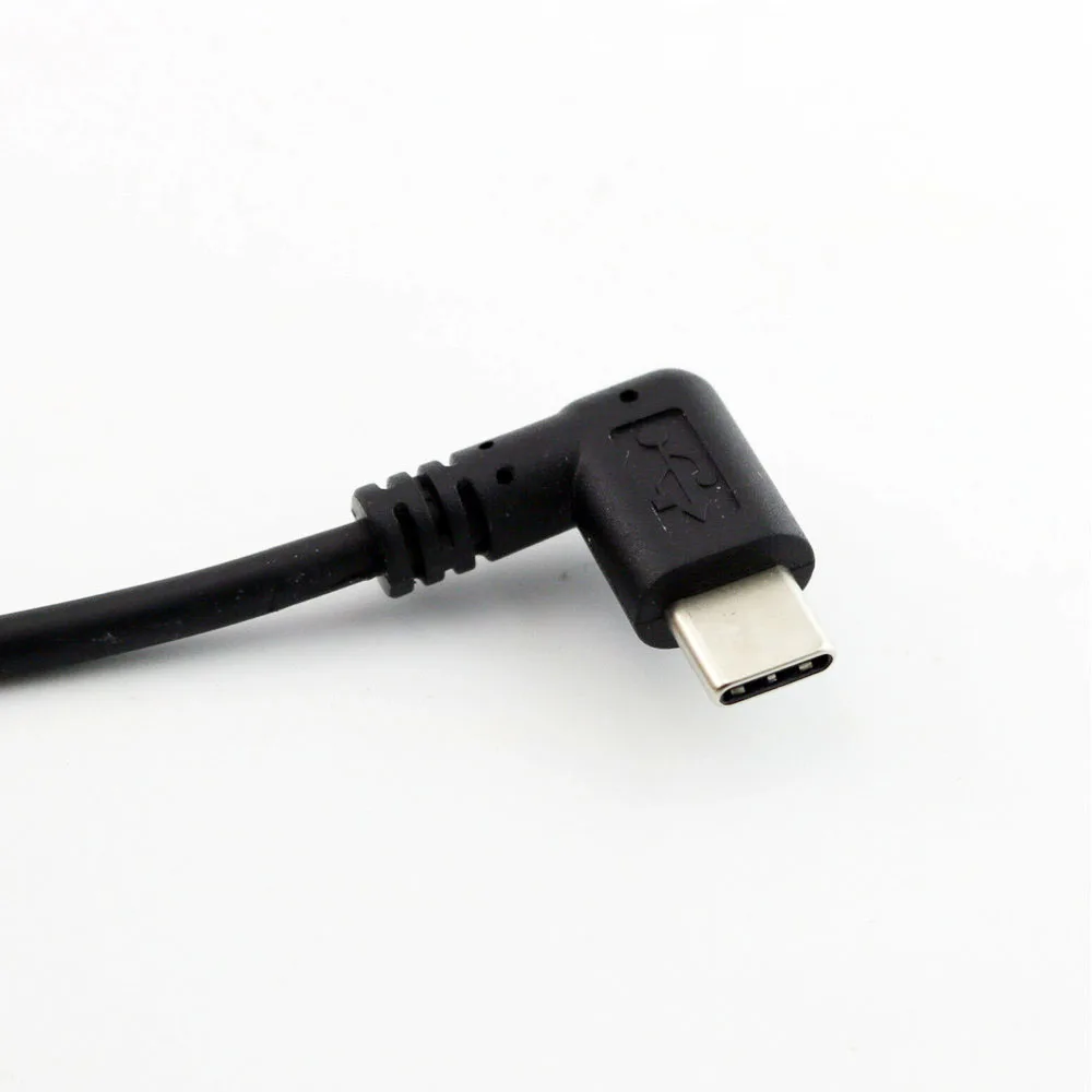 1pc 1.5M USB 2.0 A Male to USB 3.1 Type C Right Angle Male Charging Spiral Coiled Connector Cable Black