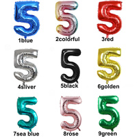 32inch Digit Balloons Number 5 Green Blue Red Rose Golden Black Colorful Children 5th Birthday Party Decoration Supplies Gift
