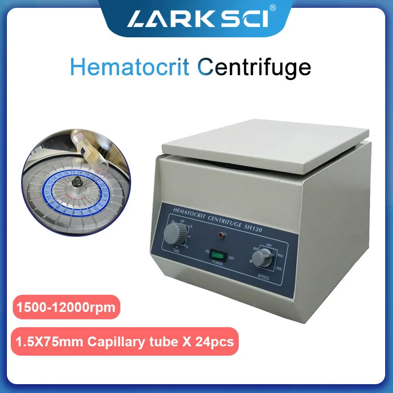 

12000rpm Electronic Benchtop Blood Hematocrit Centrifuge 1.5x75mm Capillary Tube For Laboratory and Medical Use SH120